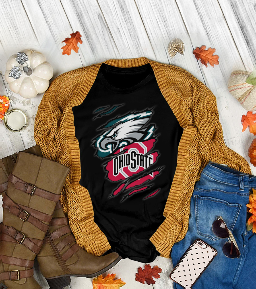 Philadelphia Eagles Ohio State Buckeyes Crossover T-Shirt