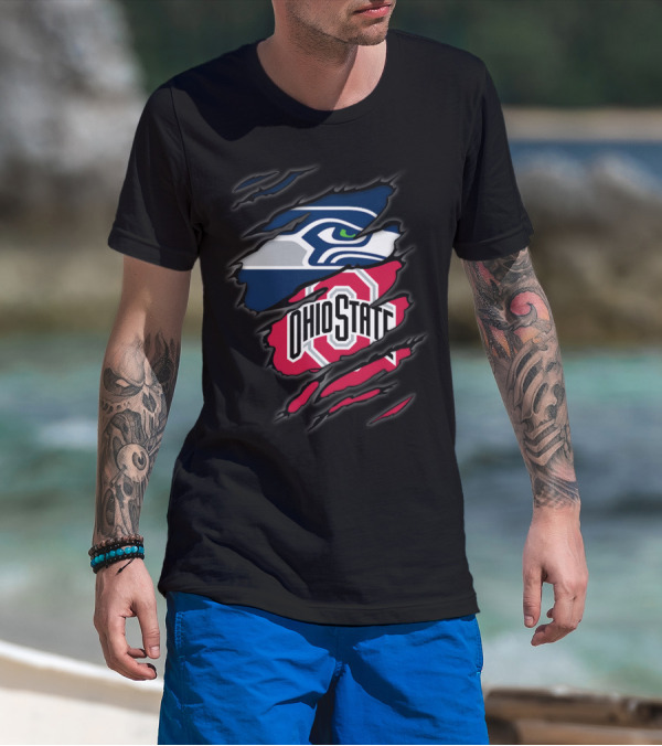Seahawks Ohio State Logo Mashup Claw T-Shirt