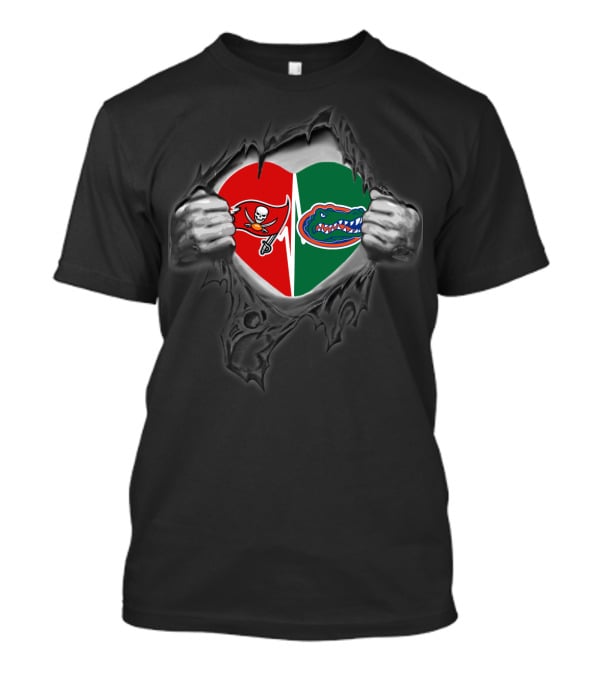 Buccaneers Gators Split Heart T-Shirt