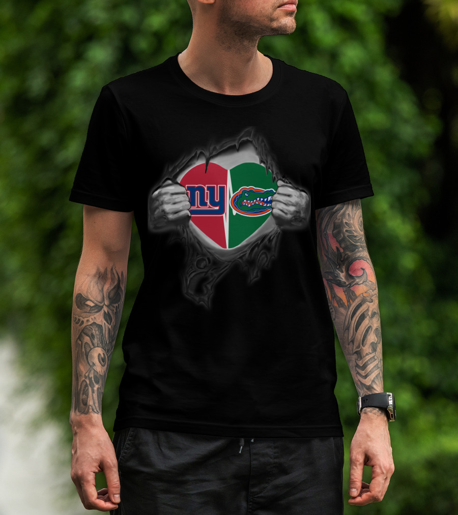 NY Giants Florida Gators Heart Combo T-Shirt
