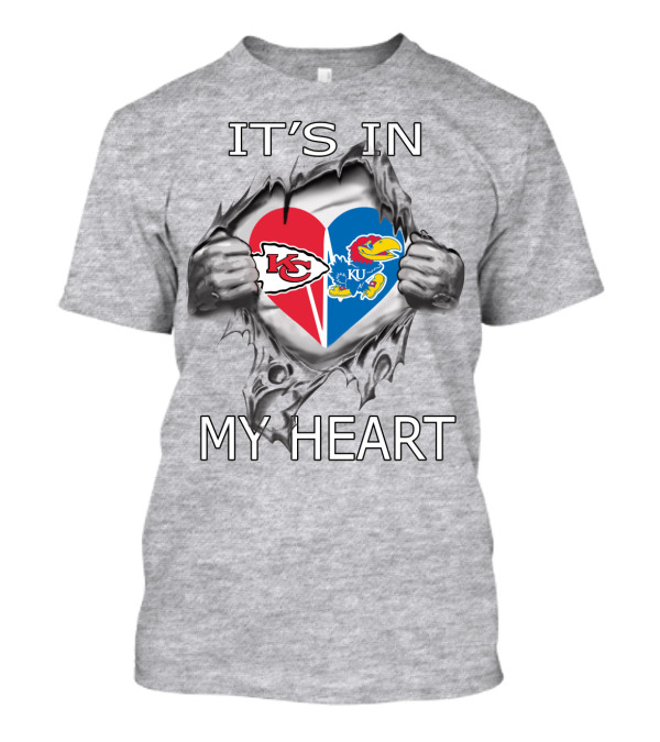 ITS IN MY HEART KANSAS CITY CHIEFS KANSAS JAYHAWKS T-Shirt