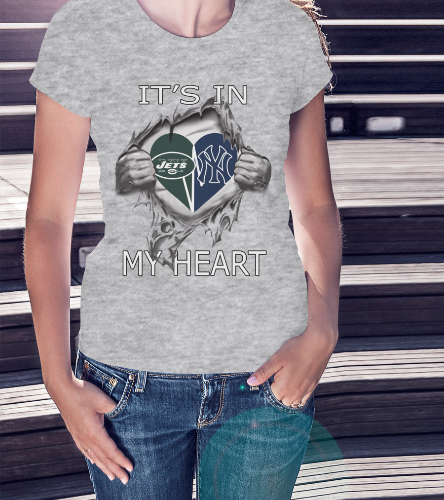 It's In My Heart Jets Yankees T-Shirt