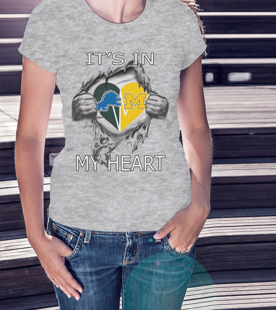 Lions Michigan It's In My Heart T-Shirt