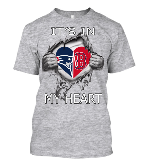 Patriots Red Sox Heart It's In My Heart T-Shirt