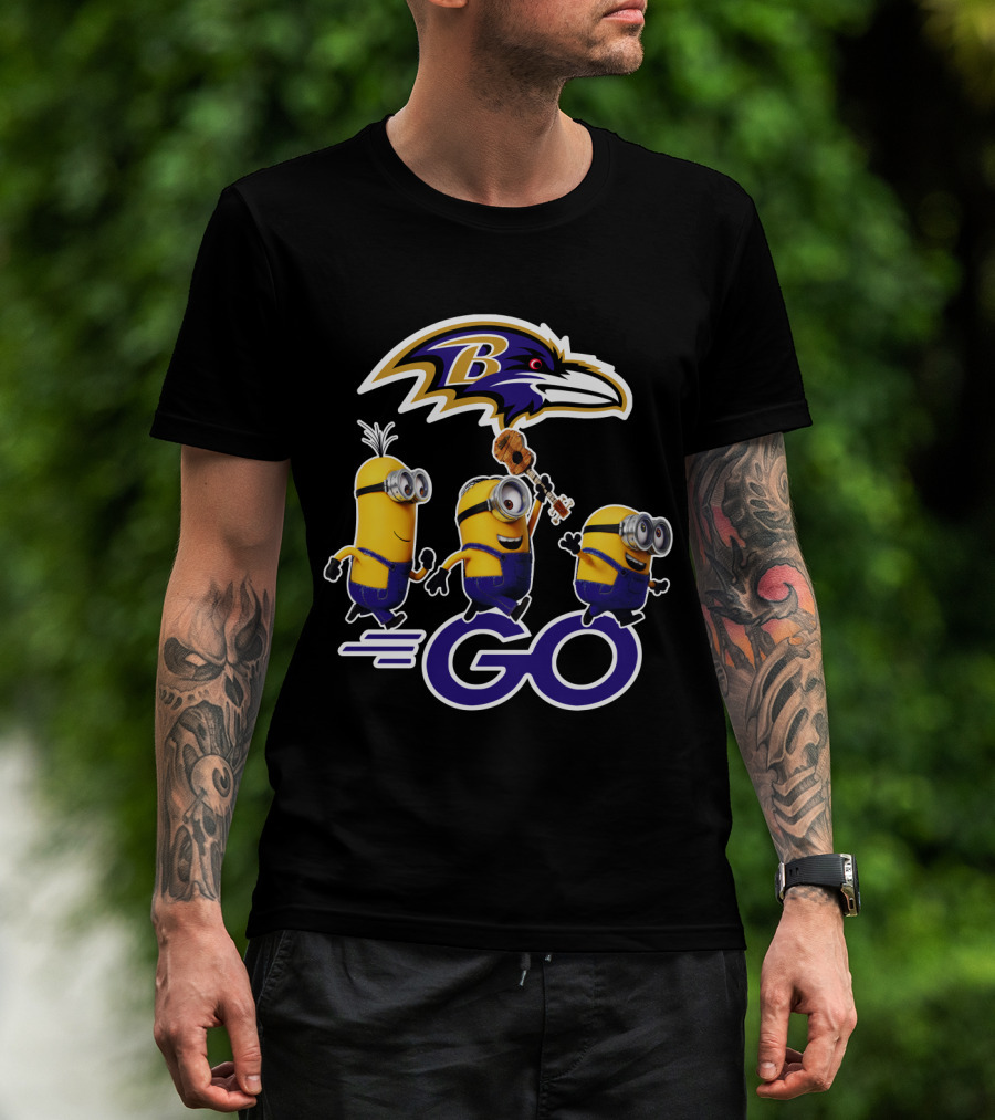 Baltimore Ravens Go Minions Football Mascot Fan T-Shirt