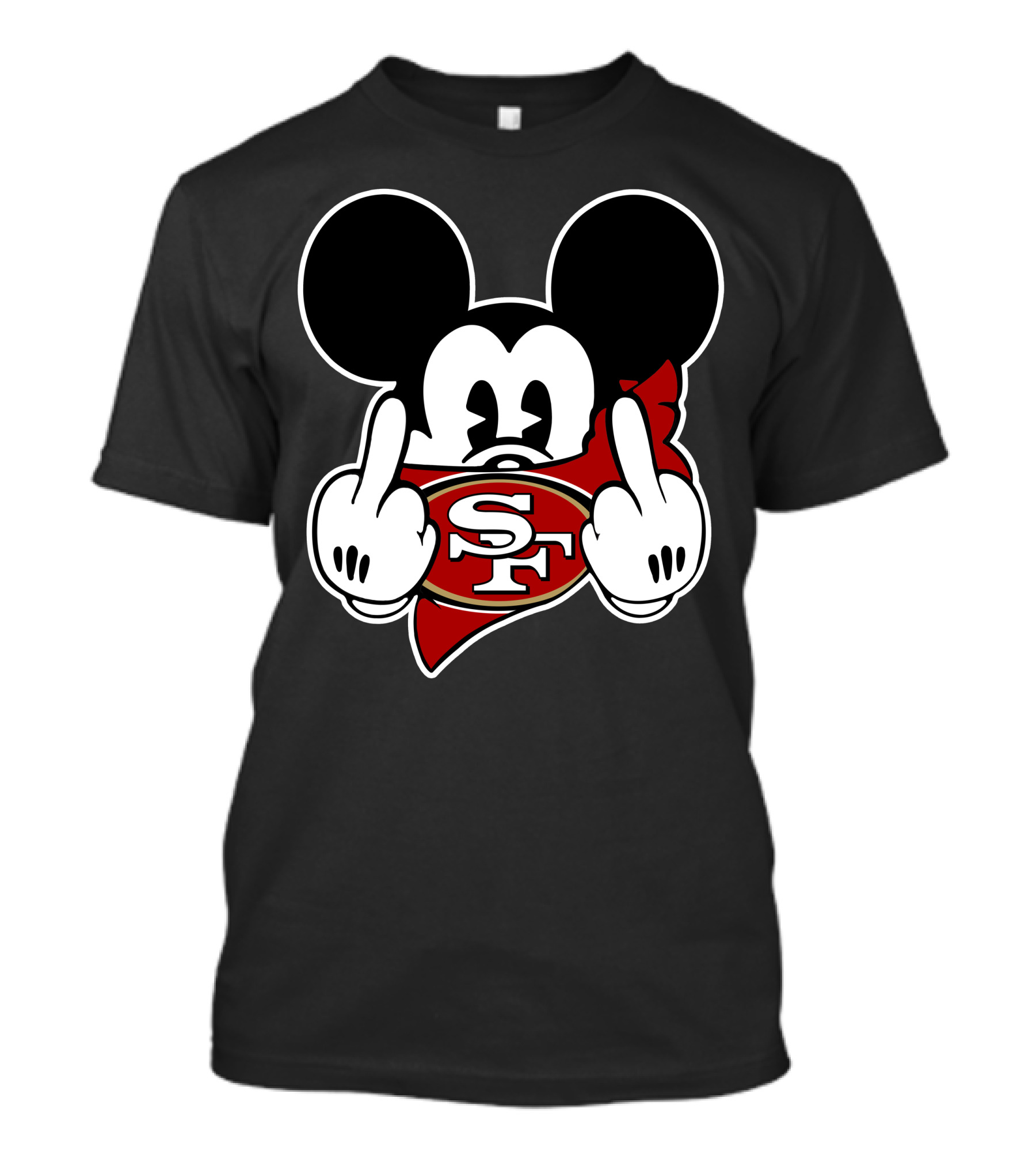 Sf 49ers Mickey Mouse Middle Finger T-Shirt