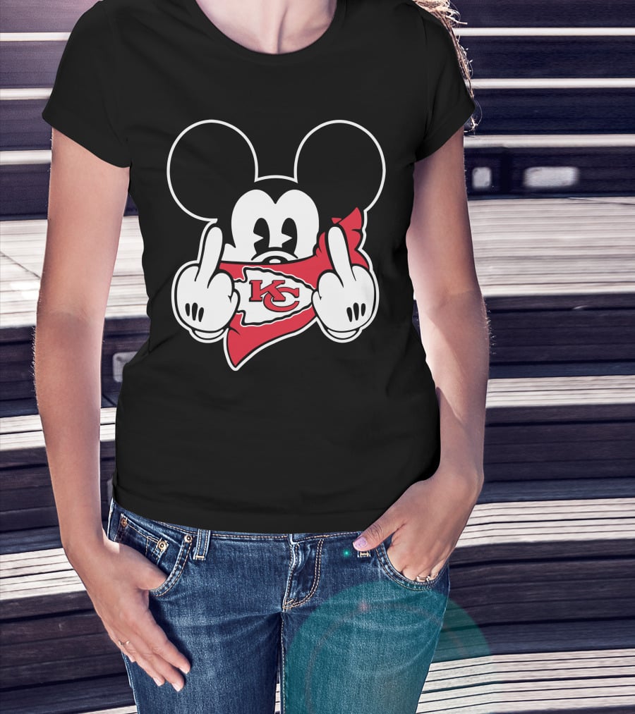 Kansas City Chiefs Mickey Mouse Bandana Gesture T-Shirt