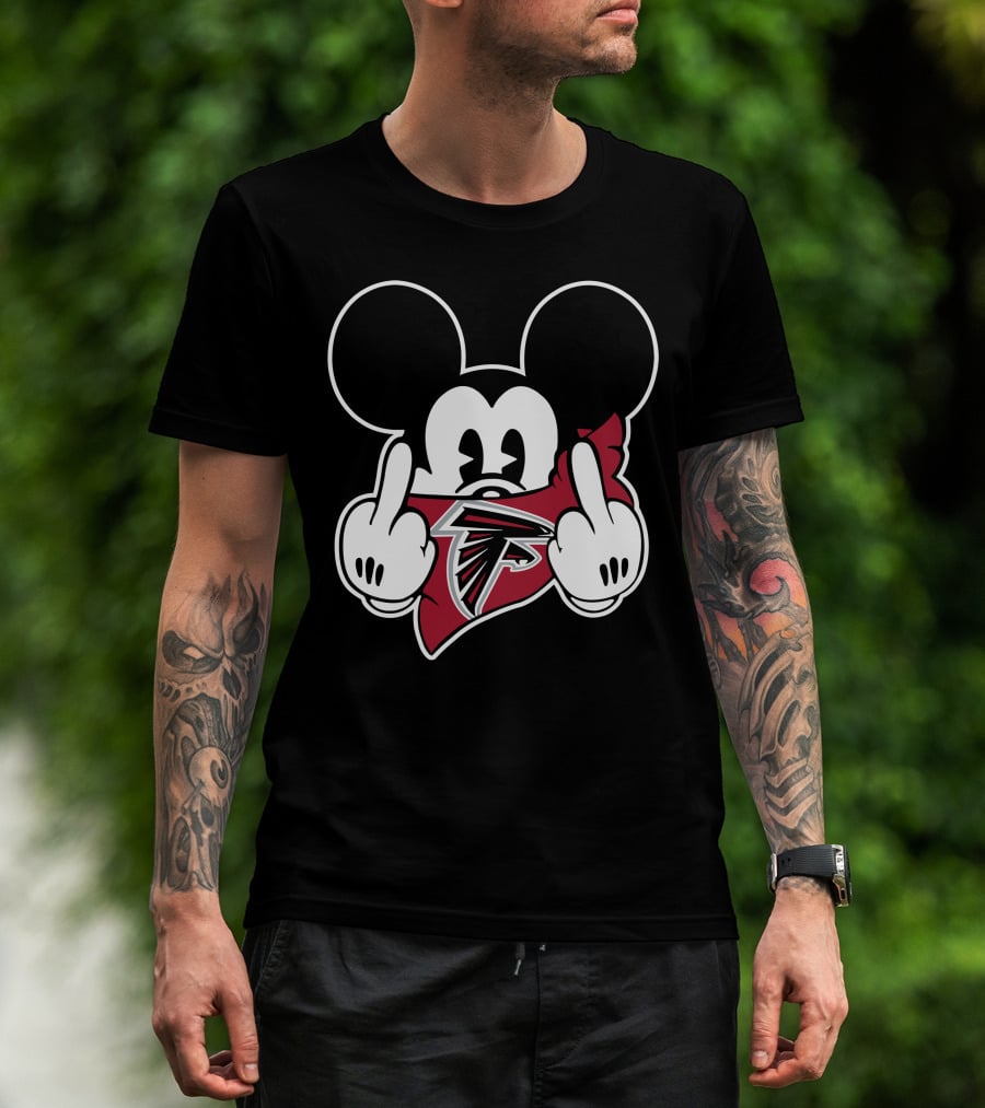 Falcons Mickey Mouse Hands Middle Finger Gesture T-Shirt