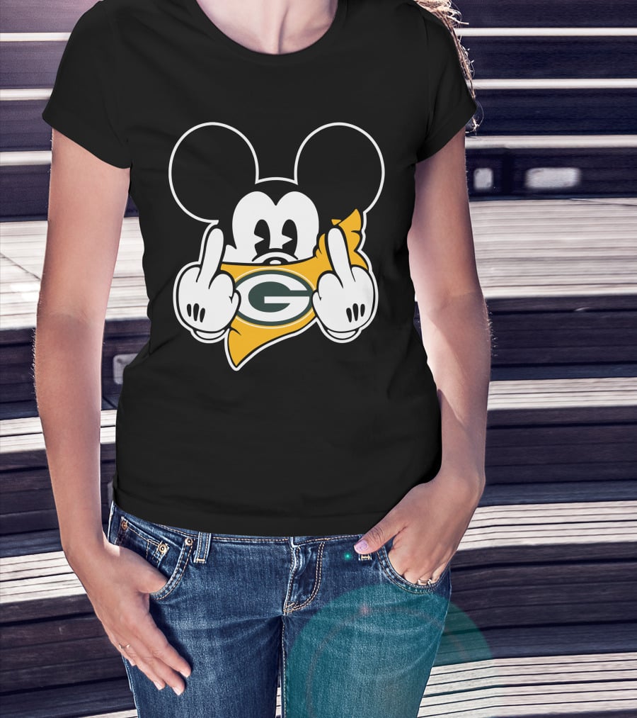 Mickey Mouse Packers Logo Gesture T-Shirt
