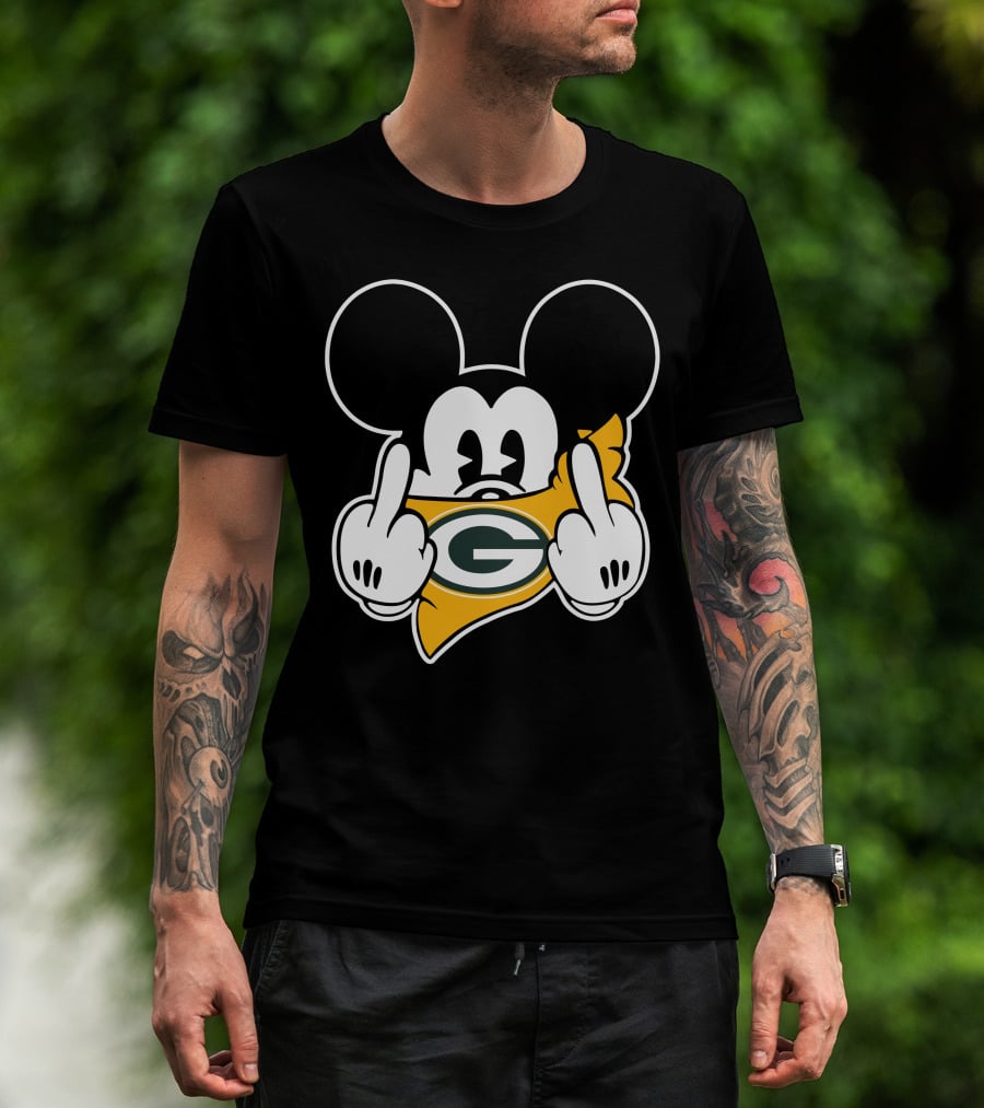 Mickey Mouse Packers Logo Gesture T-Shirt