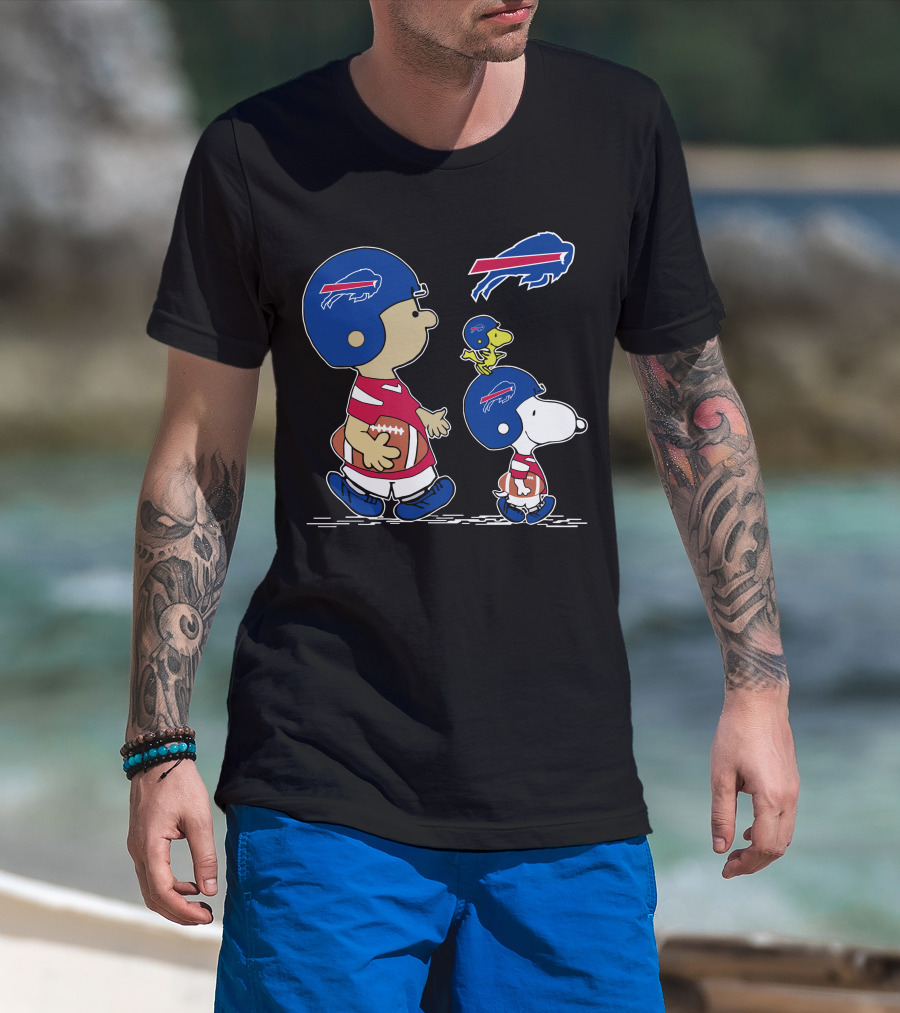 Bills Snoopy Buffalo Football Peanuts Characters T-Shirt