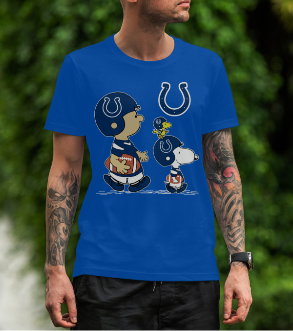 Colts Snoopy And Woodstock Football Helmets T-Shirt