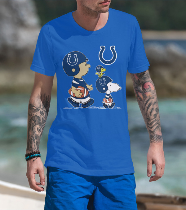 Colts Snoopy And Woodstock Football Helmets T-Shirt