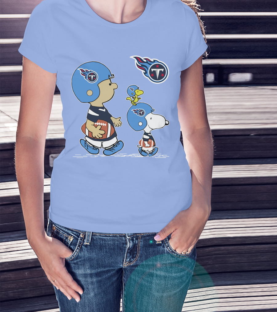 Titans Football Snoopy And Friends Helmet Walk T-Shirt