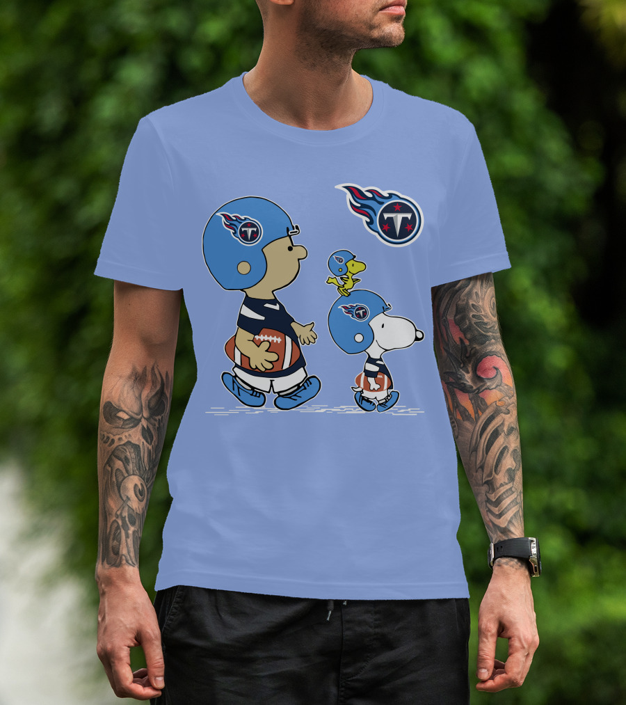 Titans Football Snoopy And Friends Helmet Walk T-Shirt