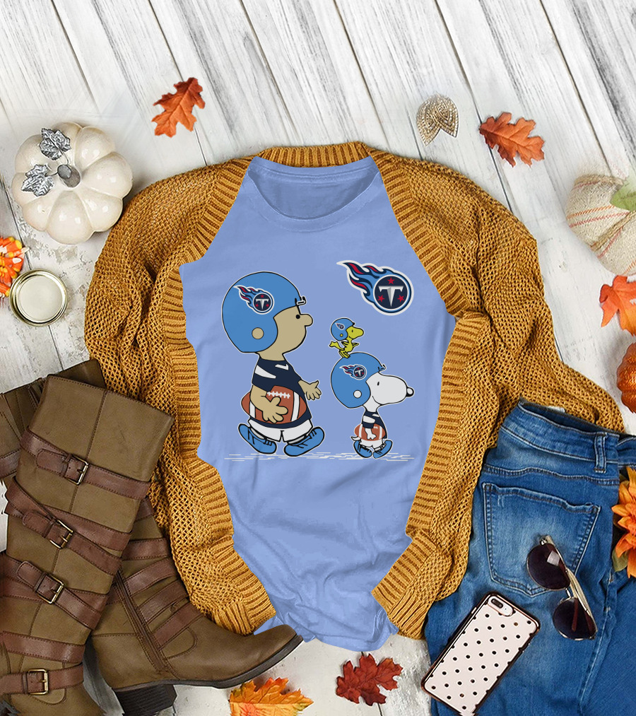 Titans Football Snoopy and Friends Helmet Walk T-Shirt