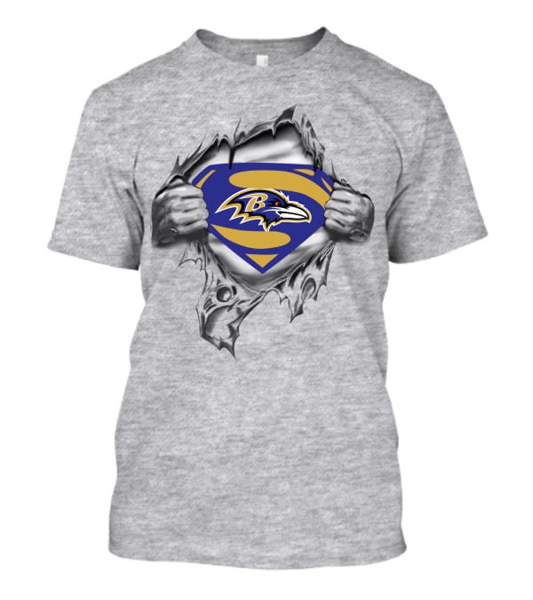 Ravens Logo Superman Shield T-Shirt