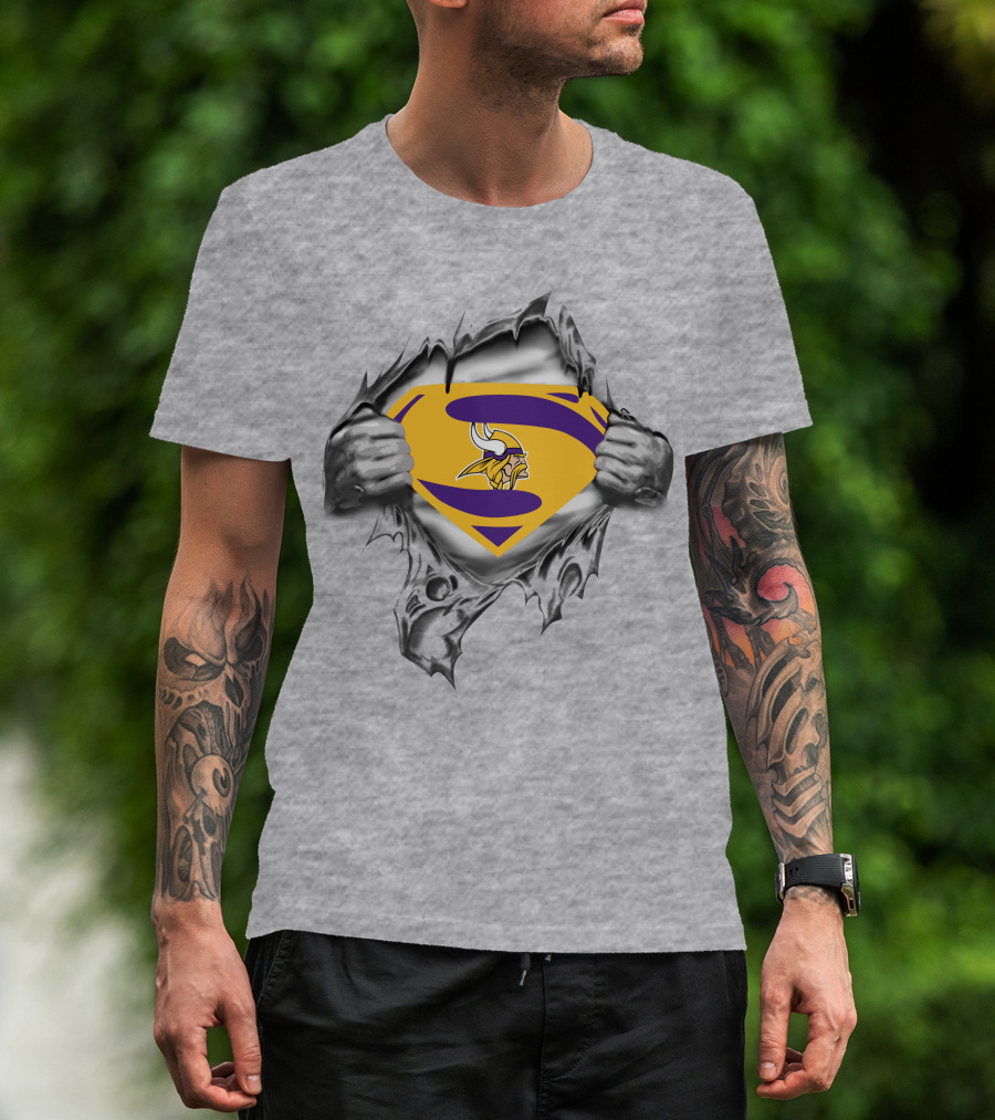 Vikings Logo Superman Shield Fusion T-Shirt