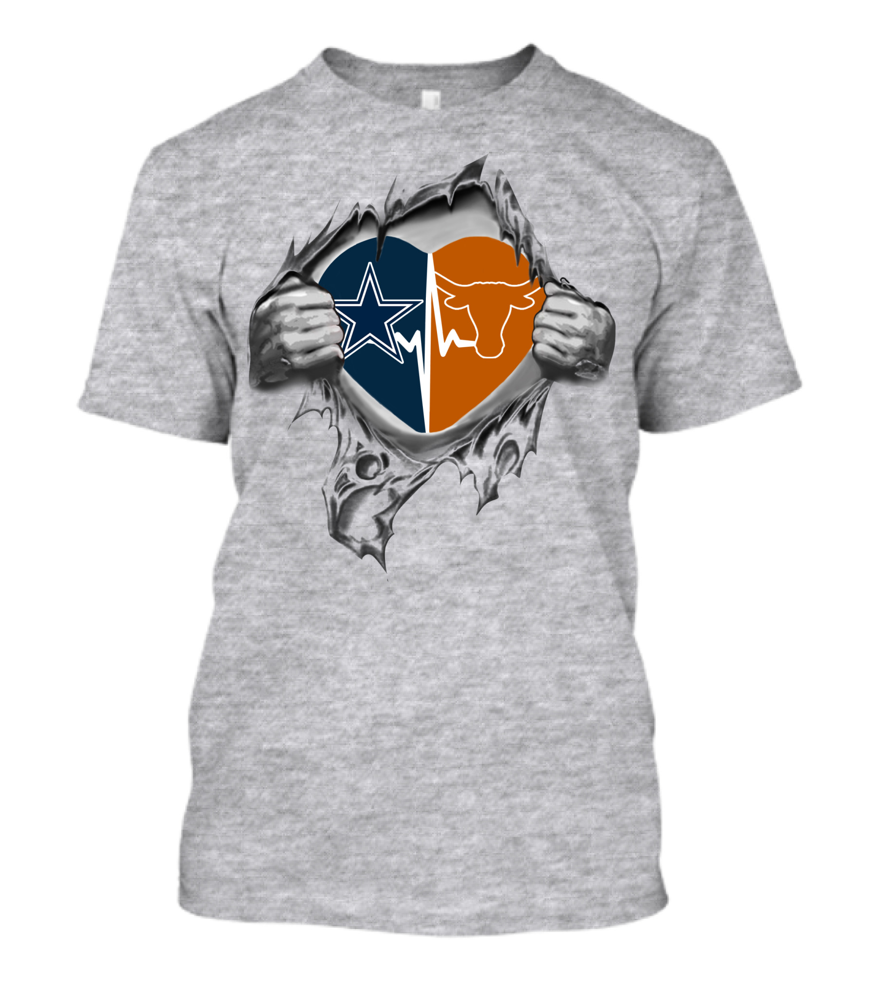 Cowboys Longhorn Heart Star Symbol It's In My Heart 53 T-Shirt