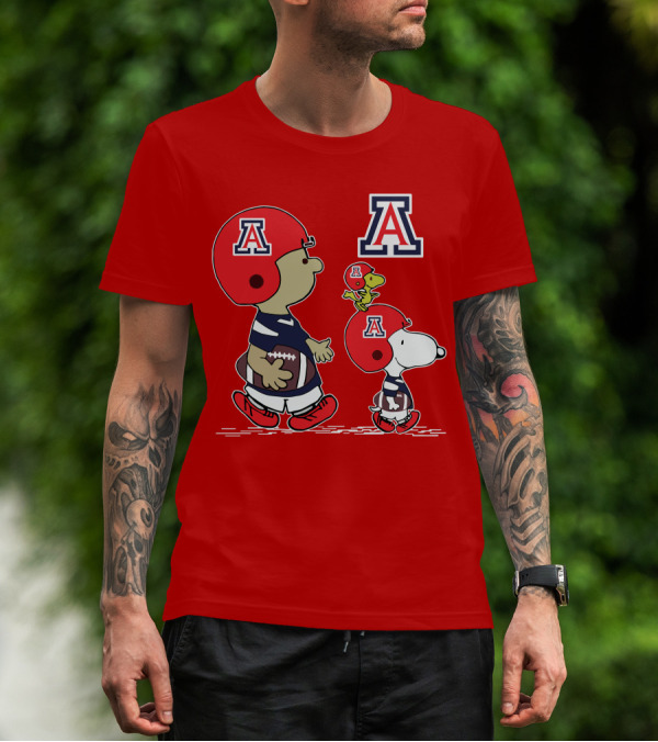 Arizona Wildcats Snoopy Football Team Peanuts Characters T-Shirt