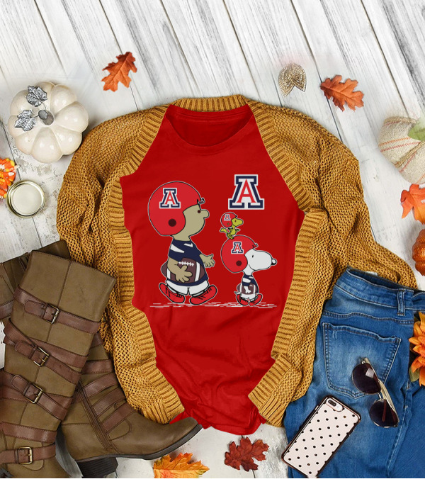 Arizona Wildcats Snoopy Football Team Peanuts Characters T-Shirt