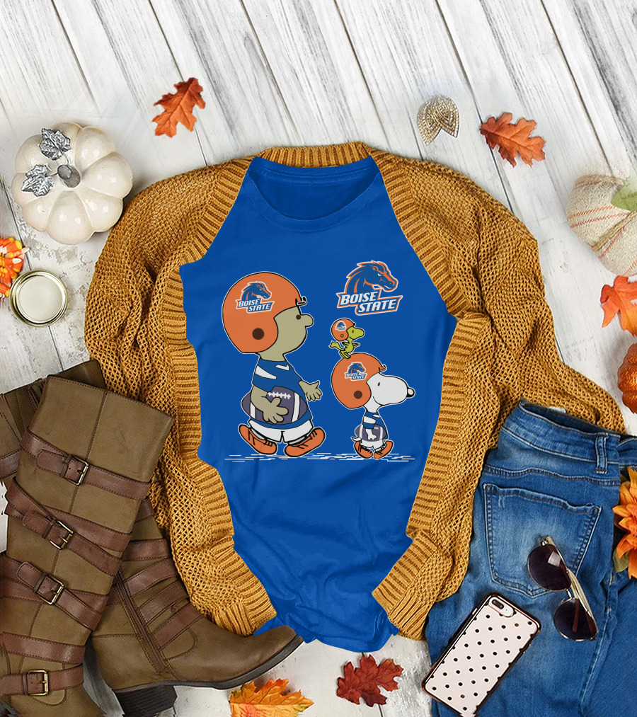 Boise State Broncos Peanuts Football Snoopy and Friends T-Shirt