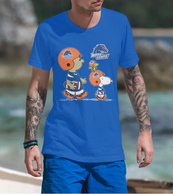 Boise State Broncos Peanuts Football Snoopy And Friends T-Shirt