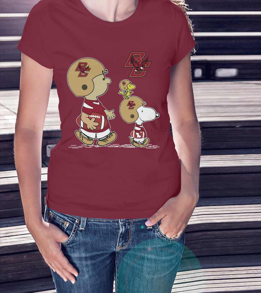 Boston College Eagles Snoopy Football BC T-Shirt