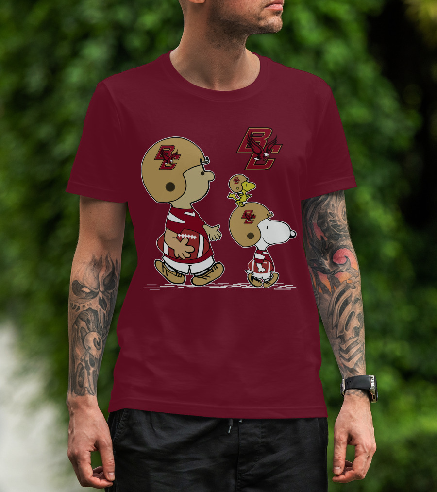 Boston College Eagles Snoopy Football BC T-Shirt