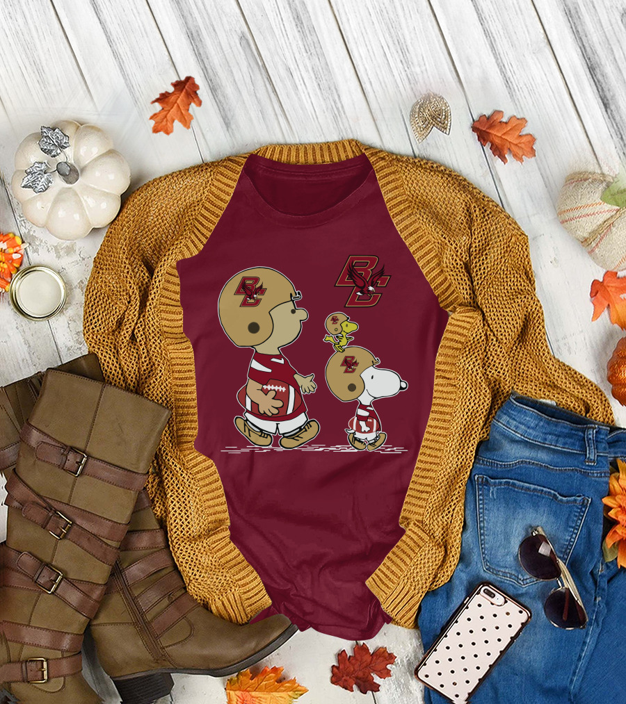 Boston College Eagles Snoopy Football BC T-Shirt