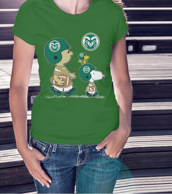 Colorado State Rams Peanuts Snoopy Football Team Characters T-Shirt