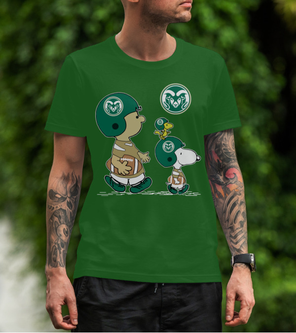 Colorado State Rams Peanuts Snoopy Football Team Characters T-Shirt