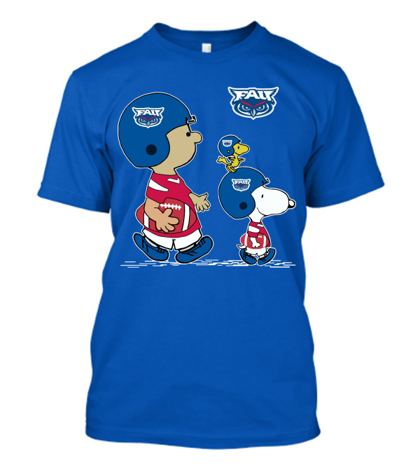 FAU Football Peanuts Snoopy Woodstock Helmet Players T-Shirt