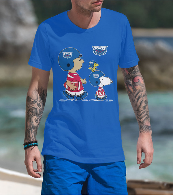 FAU Football Peanuts Snoopy Woodstock Helmet Players T-Shirt