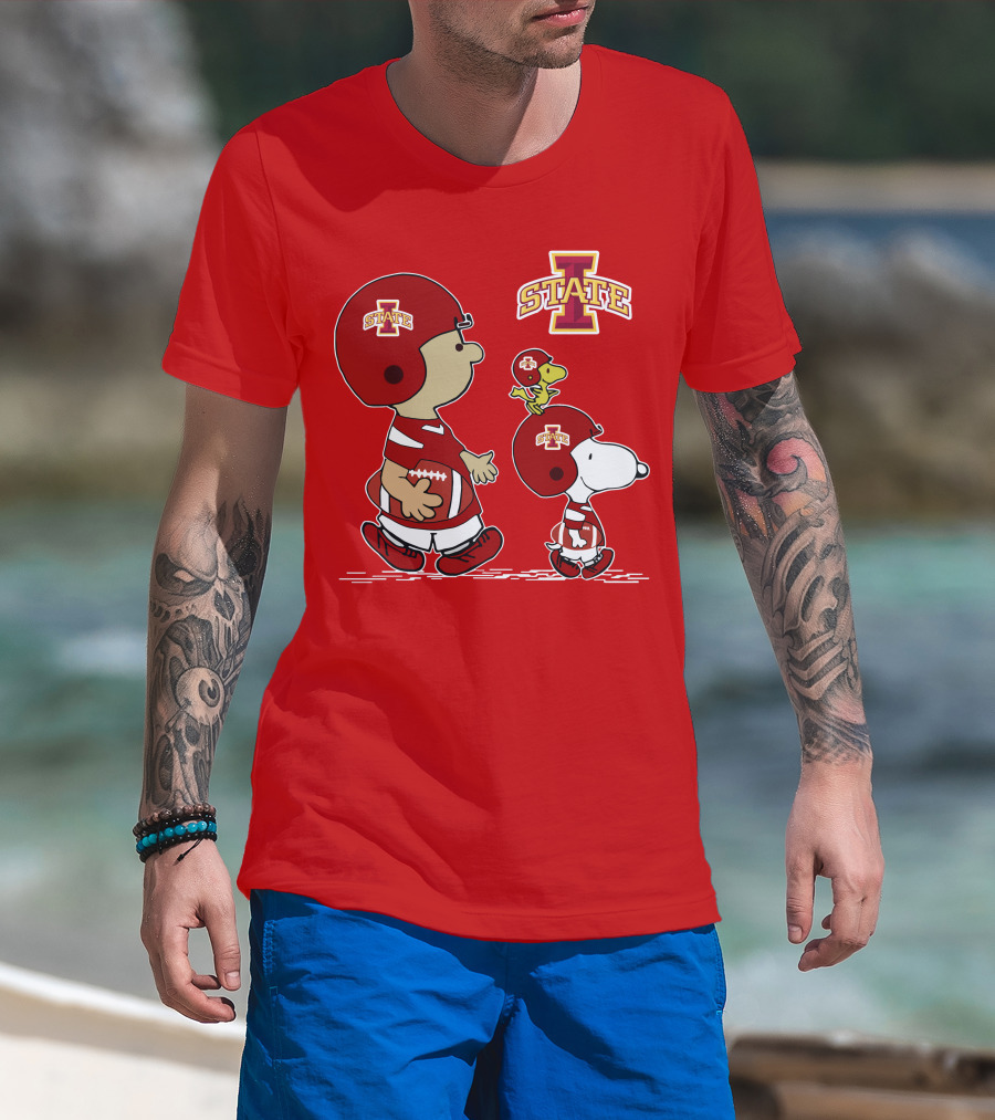 Iowa State Cyclones Snoopy Woodstock Football Peanuts Characters T-Shirt