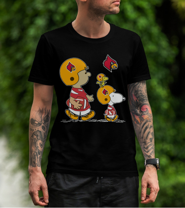 Louisville Cardinals Snoopy And Friends Football Team Spirit T-Shirt