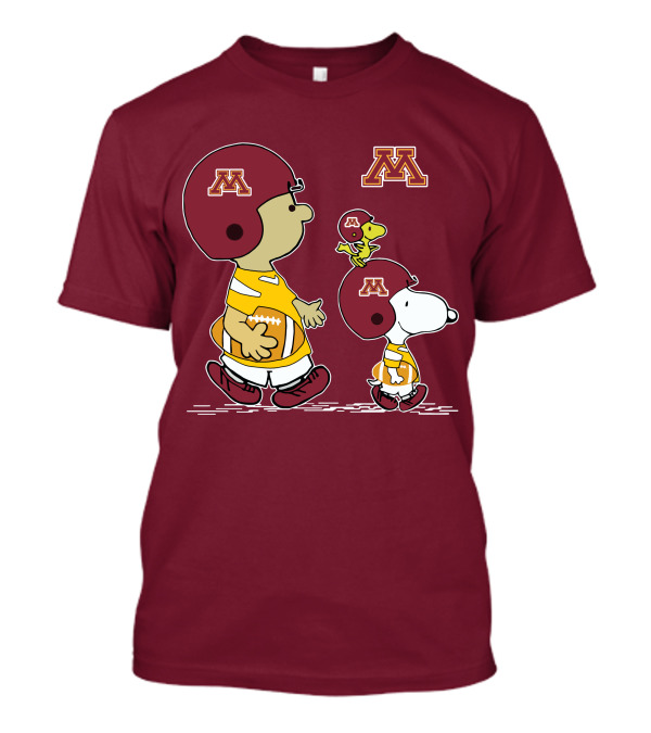 Minnesota Golden Gophers Snoopy Charlie Brown Woodstock Football Helmets T-Shirt