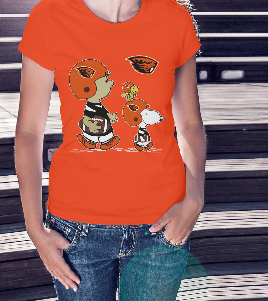 Oregon State Beavers Football Snoopy Woodstock Peanuts Charlie Brown T-Shirt