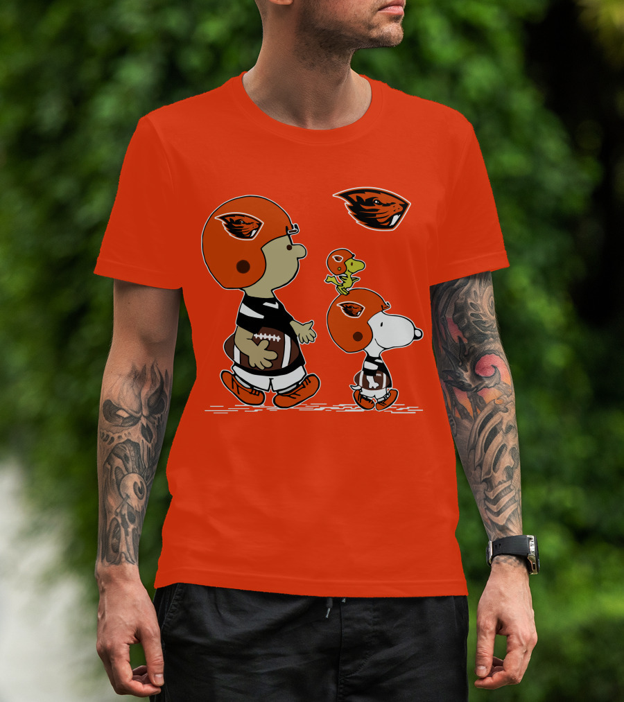 Oregon State Beavers Football Snoopy Woodstock Peanuts Charlie Brown T-Shirt