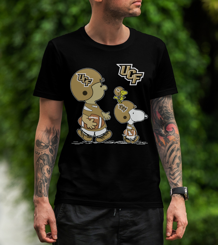 Ucf Peanuts Characters Snoopy Charlie Brown Woodstock Football T-Shirt