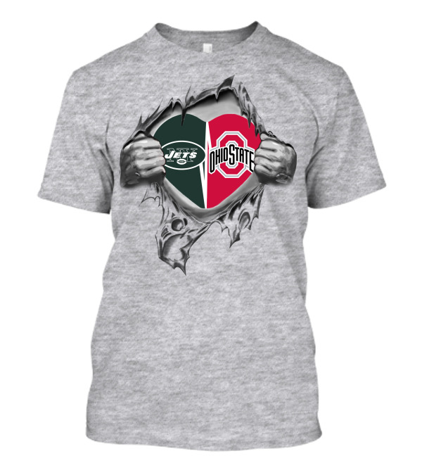 Jets Ohio State Heart Rip T-Shirt