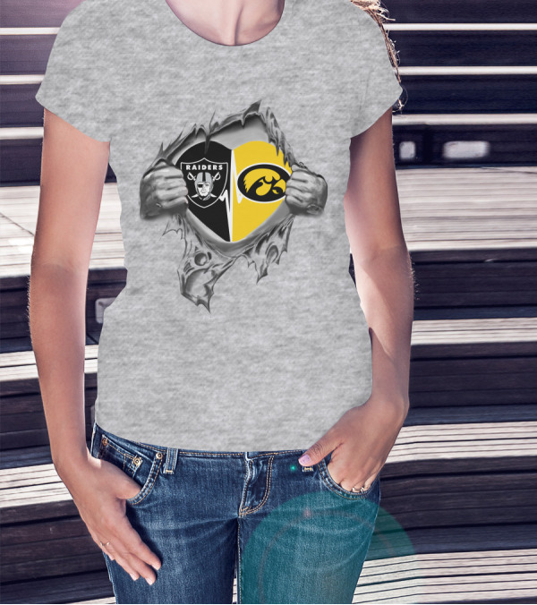 Raiders Hawkeyes It's In My Heart Hands Tearing T-Shirt