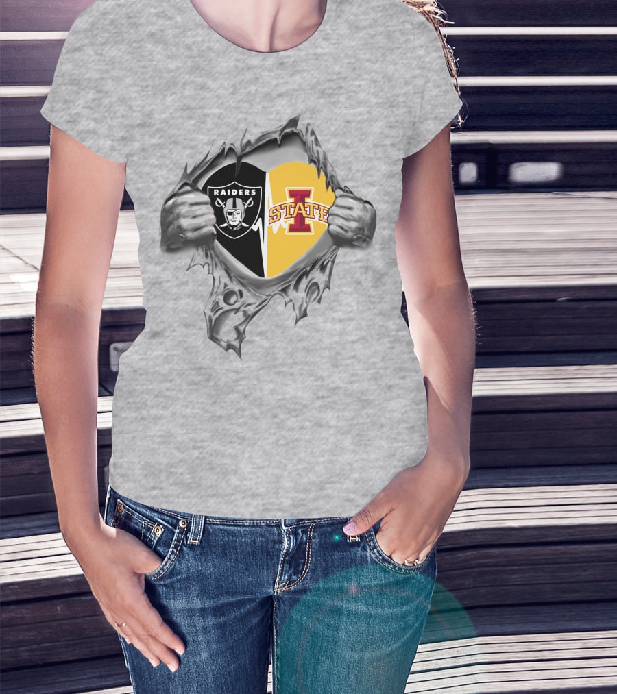 Raiders Iowa State Cyclones In My Heart Icons And Loyalty Fusion T-Shirt