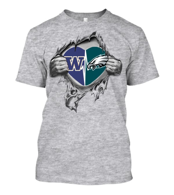 Washington W Philadelphia Eagles Heart T-Shirt