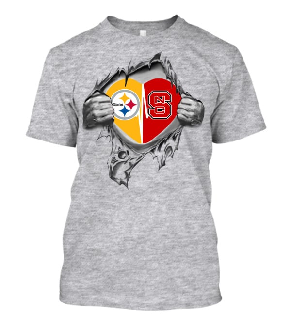 Steelers NC State Heart Pittsburgh Pride Wolfpack Loyalty T-Shirt