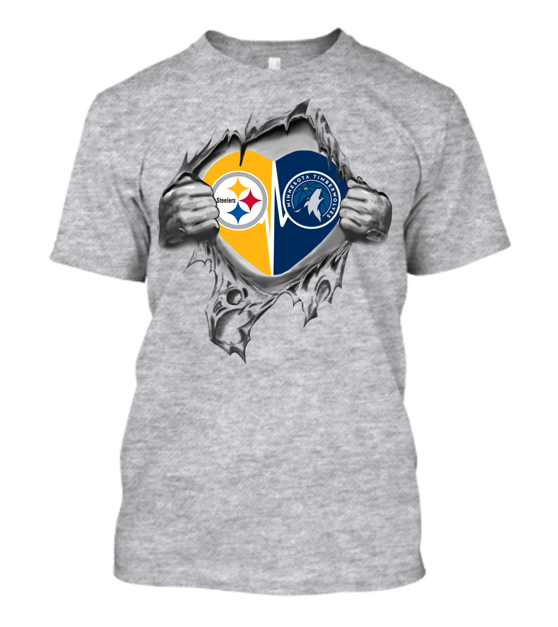 Steelers Minnesota Timberwolves Heart Of Loyalty Fan Symbol T-Shirt