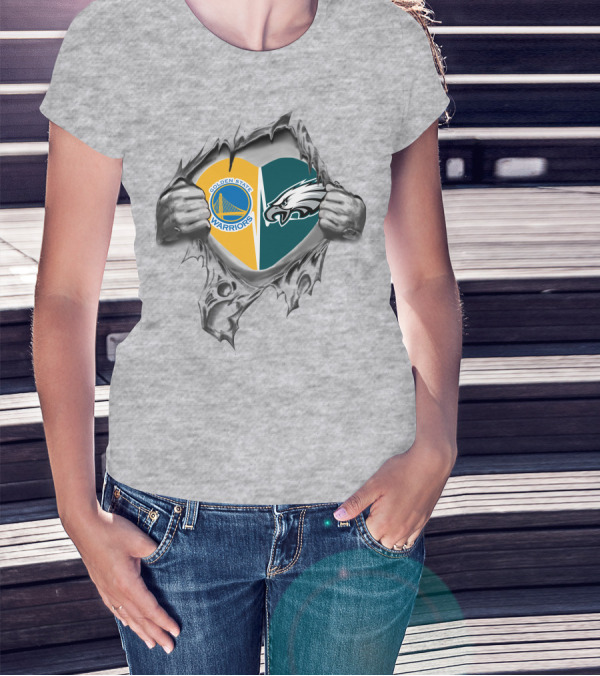 Golden State Warriors Philadelphia Eagles It's In My Heart T-Shirt