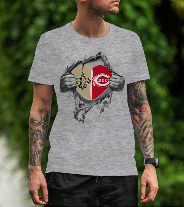 Saints Reds Heart Logo Collaboration T-Shirt
