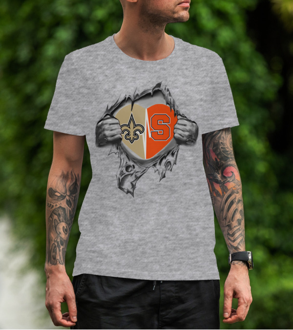 Saints Syracuse Heart Fleur-de-Lis S Icon T-Shirt