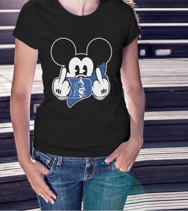 Duke Blue Devils Mickey Middle Finger T-Shirt